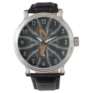 Avant-Garde, Harp Lightening 01 B, Black/Silver ~ Watch