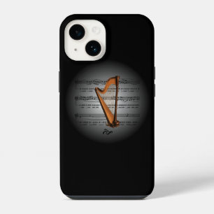 Avant Garde ~ Harp on Globe with Sheet Music ~ iPhone 14 Case