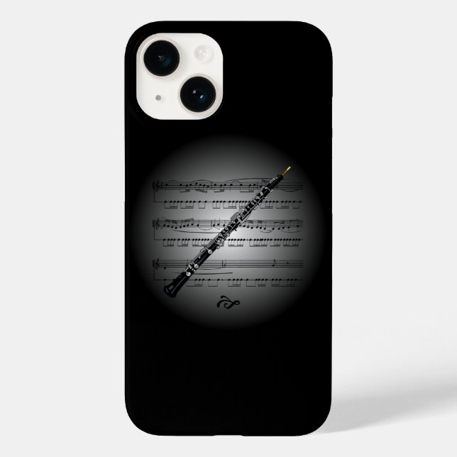 Avant Garde ~ Oboe on Globe with Sheet Music   Case-Mate iPhone Case (Back)