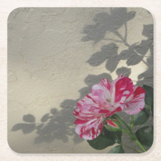 Avant-garde Rose and Shadow Square Paper Coaster