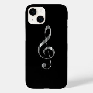 Avant Garde, Silver G clef on Black Background ~ Case-Mate iPhone 14 Case