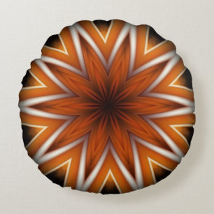 Avant-Garde ~ Starburst Russet And Black 0211 ~ R Round Cushion