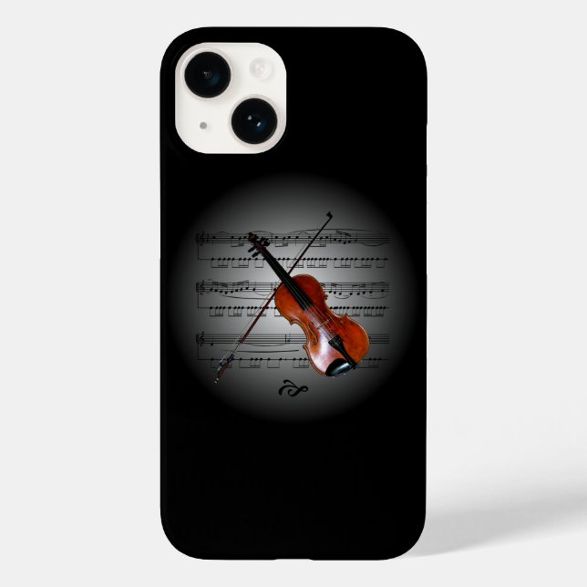 Avant Garde ~ Violin on Globe with Sheet Music ~ Case-Mate iPhone Case (Back)