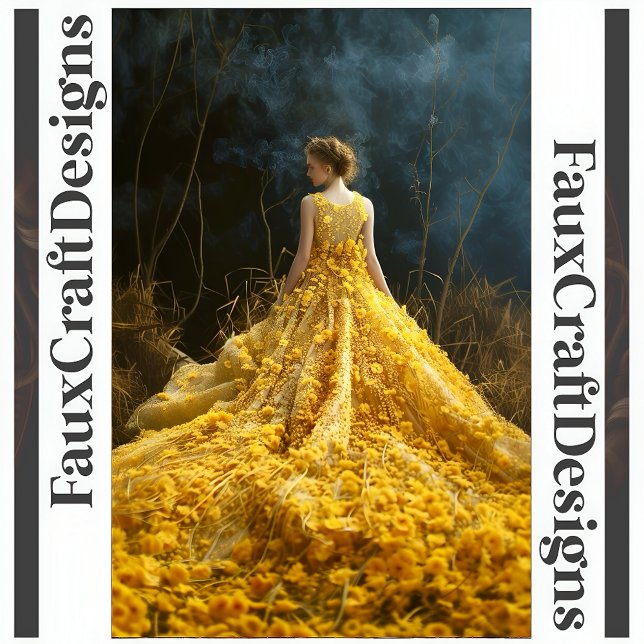 Avant-garde Yellow Flower Dress Left Decoupage 124 Tissue Paper (Creator Uploaded)