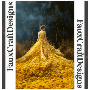 Avant-garde Yellow Flower Dress Righ Decoupage 123 Tissue Paper