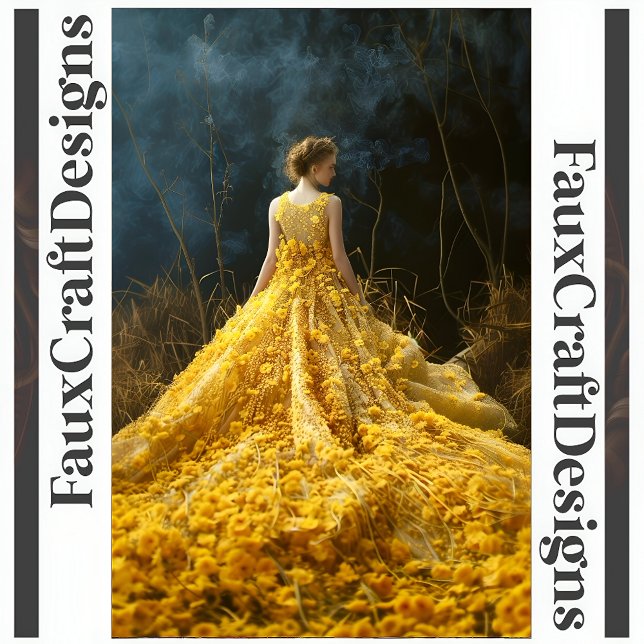 Avant-garde Yellow Flower Dress Righ Decoupage 124 Tissue Paper (Creator Uploaded)