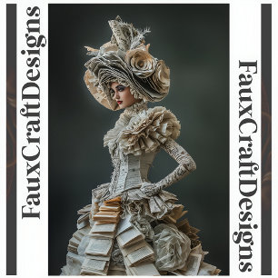 AvantGarde Couture Book Page Dress Decoupage L 121 Tissue Paper