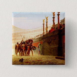 Ave Caesar by Jean-Leon Gerome 15 Cm Square Badge