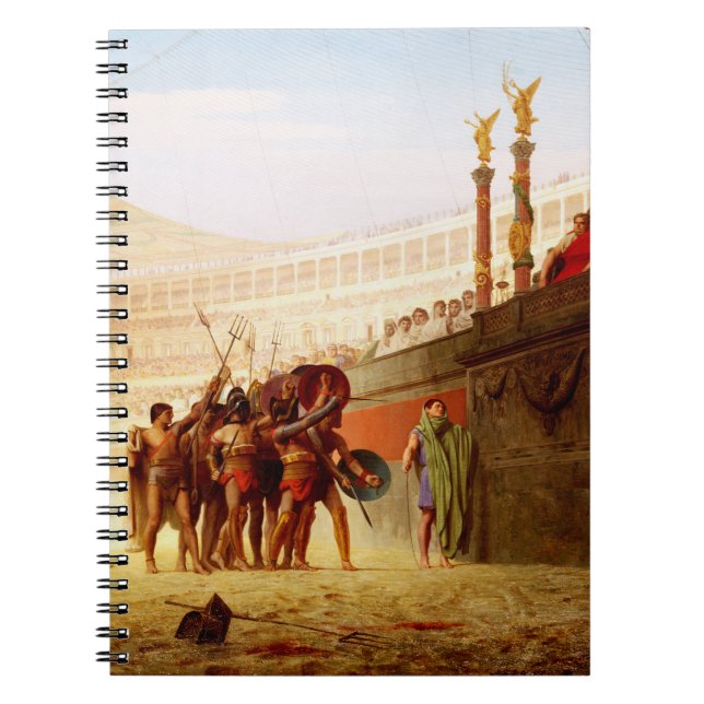 Ave Caesar by Jean-Leon Gerome Notebook (Front)