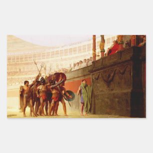 Ave Caesar by Jean-Leon Gerome Rectangular Sticker