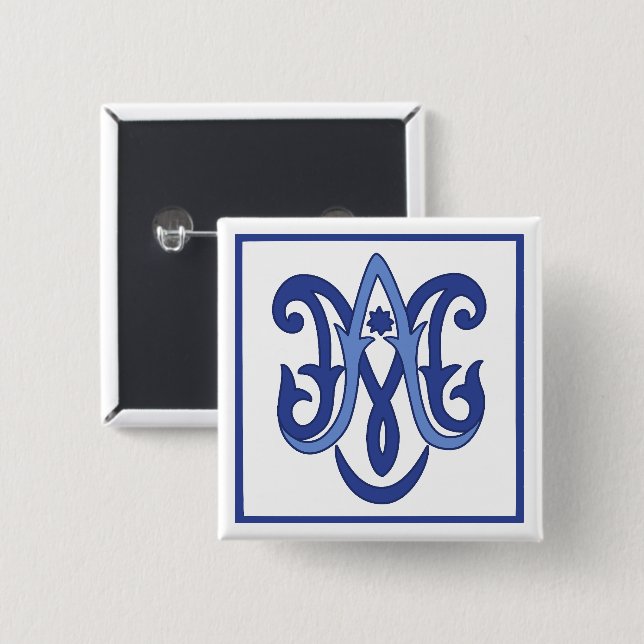 Ave Maria 15 Cm Square Badge (Front & Back)