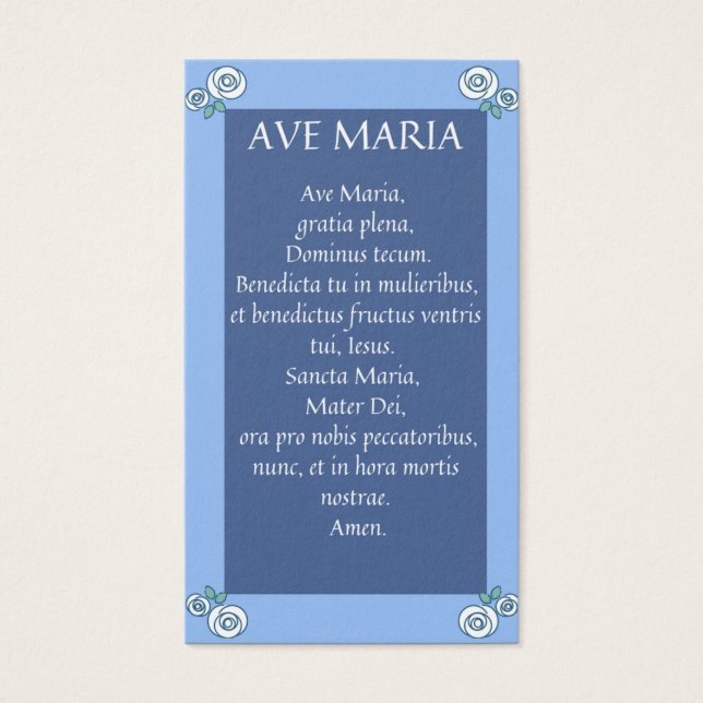 AVE MARIA Latin Prayer Cards (Front)
