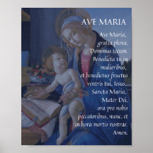 AVE MARIA Latin Prayer Poster
