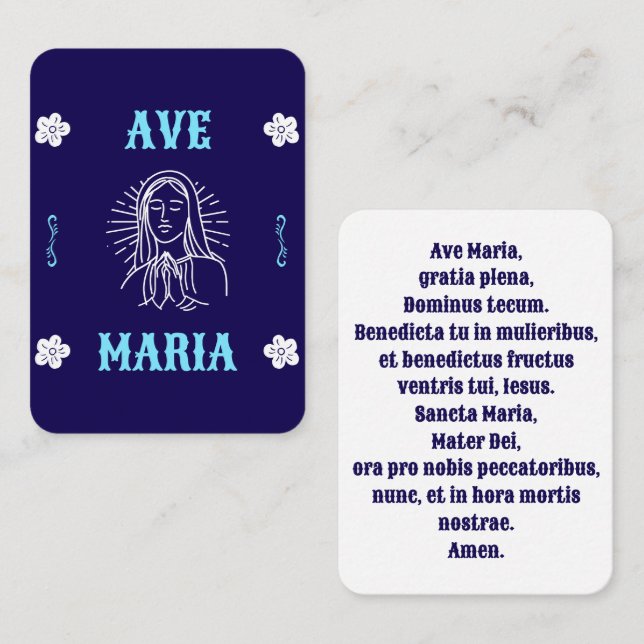 Ave Maria Prayer Card – Latin Hail Mary (Front/Back)