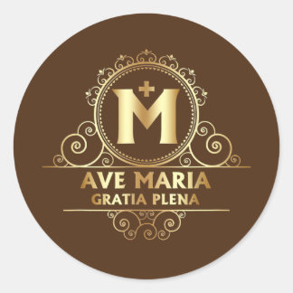Ave Maria Schubert Latin Mass Blessed Mother Mary Classic Round Sticker