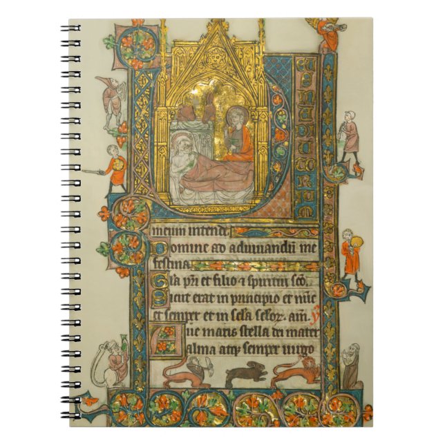 Ave Maris Stella Christmas Mediaeval Manuscript Notebook (Front)
