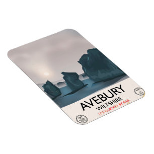Avebury, Wiltshire Stone circle vintage travel. Magnet