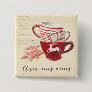 Avec Mes Amis 15 Cm Square Badge