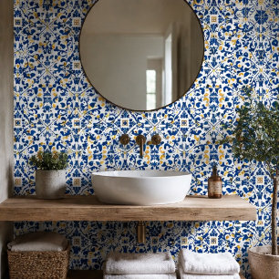 Aveiro Symphony Elegant Portuguese Blue and Gold  Tile