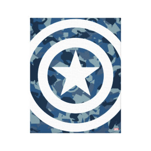Avengers   Captain America Blue Camo Pattern Canvas Print