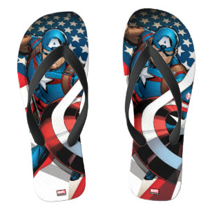 Avengers Classics   Captain America With Stripes Jandals