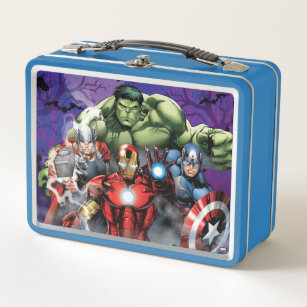 Avengers Classics   Spooky Jack-o'-lantern Group Metal Lunch Box