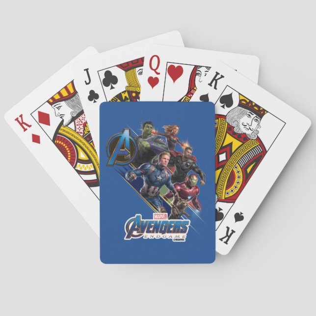 Avengers: Endgame | Group With Blue Logo Playing Cards (Back)