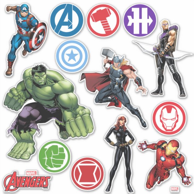 Avengers Sticker Sheet | Zazzle.co.nz