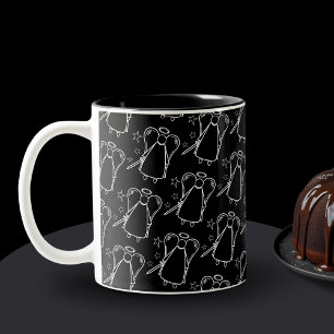 Avenging Angel Black and White Pattern Mug