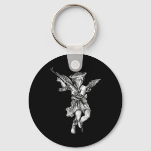 Avenging Angel Sinner Chicano Tattoo Key Ring