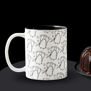Avenging Angel White And Black Pattern Two-Tone Coffee Mug