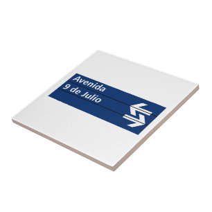 Avenida 9 de Julio, Buenos Aires Street Sign Tile