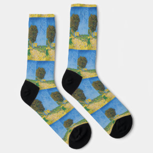 Avenue at Arles with Houses by Vincent van Gogh Socks