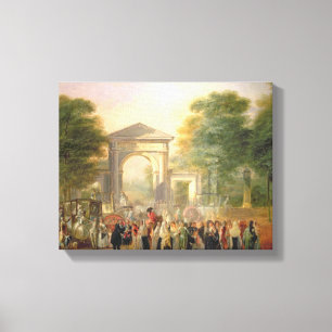 Avenue before the Botanical Gardens in Madrid, 178 Canvas Print
