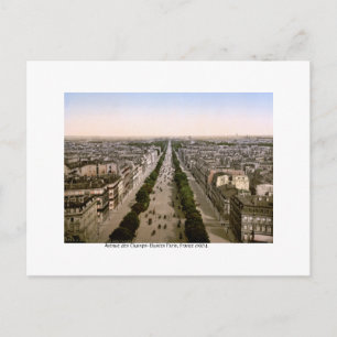 Avenue des Champs-Élysées Paris, 1904 France  Holiday Postcard