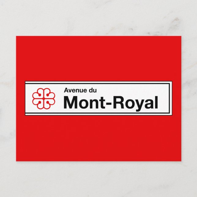 Avenue du Mont-Royal, Montreal Street Sign Postcard (Front)