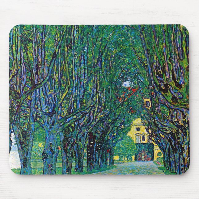 Avenue in schloss kammer park art by Gustav Klimt Mouse Pad (Front)