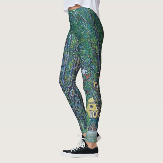 Avenue In Schloss Kammer Park by Gustav Klimt Leggings (Left)