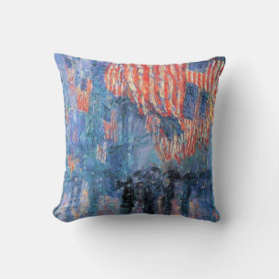 Avenue in the Rain by Childe Hassam, Vintage Art Cushion