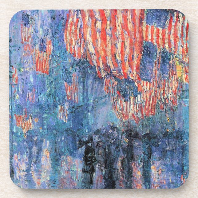 Avenue in the Rain by Frederick Childe Hassam Coaster (Front)