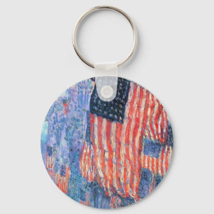 Avenue in the Rain by Frederick Childe Hassam Key Ring