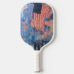 Avenue in the Rain by Frederick Childe Hassam Pickleball Paddle