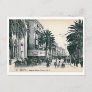 Avenue Jules Ferry, Tunis, Tunisia Vintage Postcard