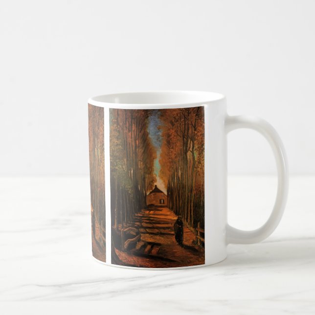 Avenue of Poplars in Autumn by Vincent van Gogh Coffee Mug (Right)