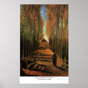 Avenue of Poplars in Autumn by Vincent van Gogh Poster