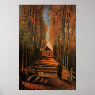 Avenue of Poplars in Autumn by Vincent van Gogh Poster