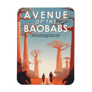 Avenue of the Baobabs Madagascar Art Vintage Magnet