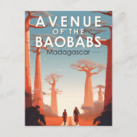 Avenue of the Baobabs Madagascar Art Vintage