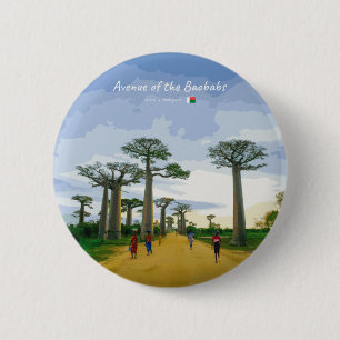 Avenue of the Baobabs, Madagascar - Landscape 6 Cm Round Badge