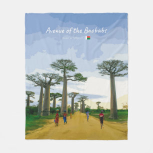 Avenue of the Baobabs, Madagascar - Landscape Fleece Blanket